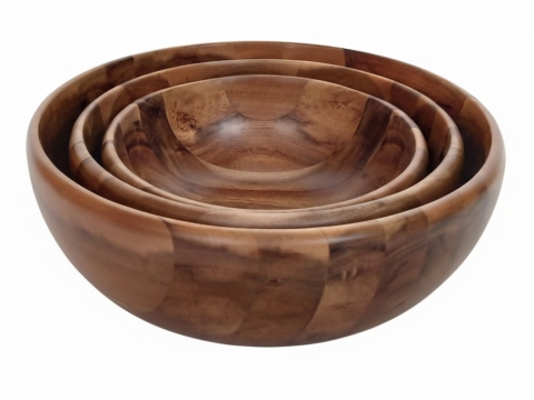 Acacia salad bowl set